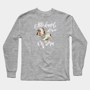 Dapple Doxie Mama, Chocolate in Olive Long Sleeve T-Shirt